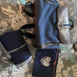 Brighton Denim Croc Leather Accessories Diaper